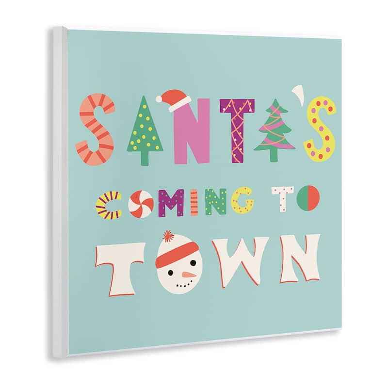Stupell Whimsical Santa's Coming To Town Wall Plaque Art Design By Sazerelli Designs