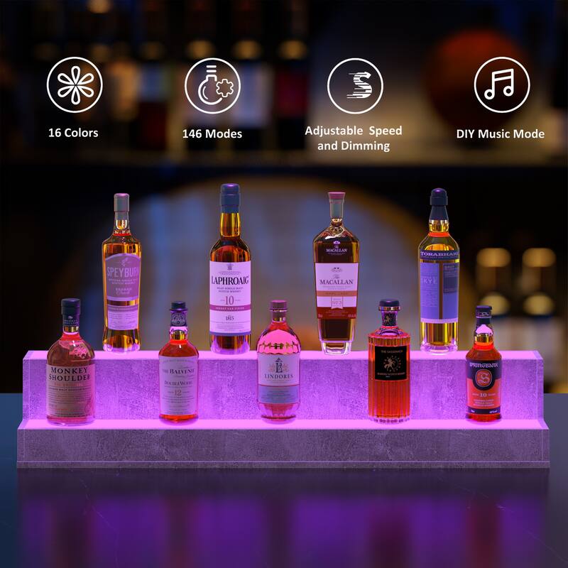GDF Studio - Luminara Modern LED Bar Display Shelf with Smart Lighting