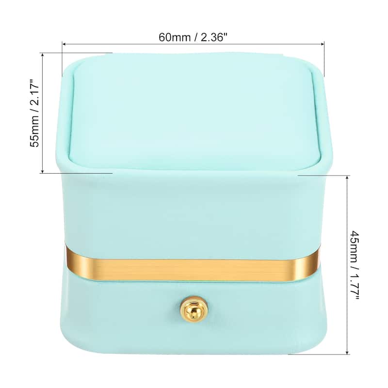Velvet Ring Box, Single Slot Wedding Ring Box Jewelry Holder Style 2