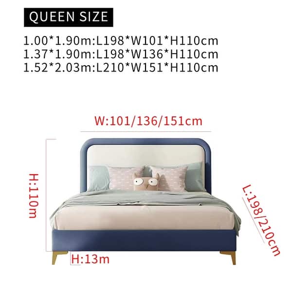 Modern Faux Leather Upholstered Twin Platform Bed - Soft Headboard, Wooden Slats, No Box Spring Needed