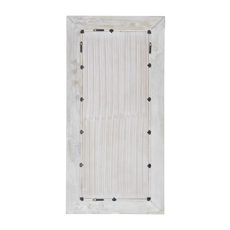 Wood Floral Intricately Carved Room Wall Mirror - Brown - Roche River Decor
