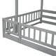 preview thumbnail 35 of 34, Twin Over Full Multifunctional Kids Bunk Bed Frame with Slide, Wooden Loft Bed with Storage Staircase and Guardrails