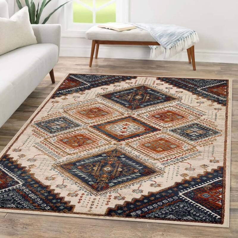 Superior Bohemian Geometric Diamonds Indoor Area Rug