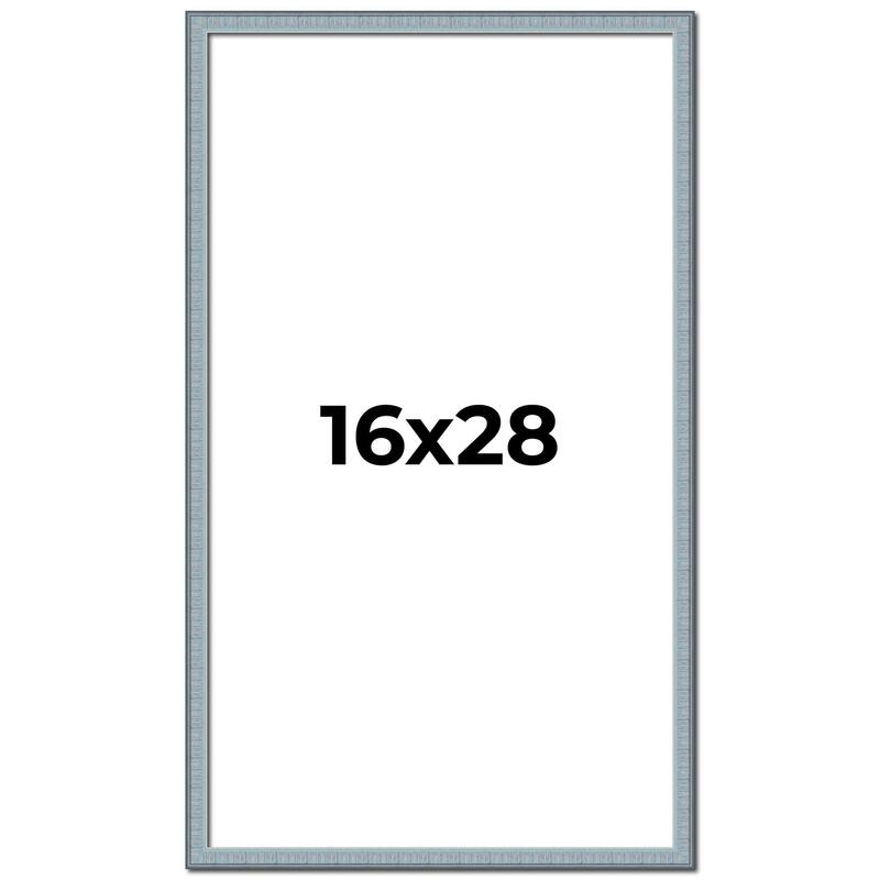 16x28 Frame Rustic Sky Blue Solid Wood Picture Frame | 0.75 Inch