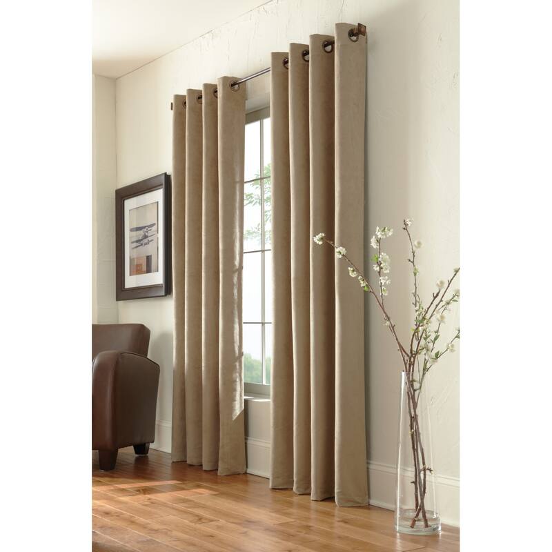 Thermaplus Navar Total Blackout Woven Faux Suede Curtain Panel