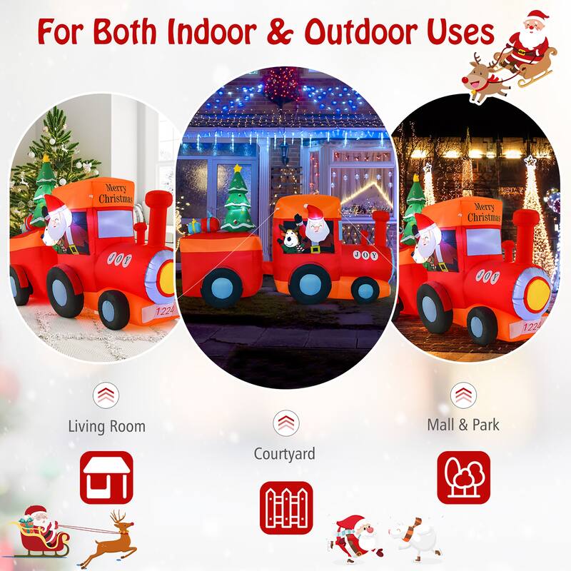 Gymax 8.6 FT Long Christmas Inflatable Train Inflatable Yard - See Details