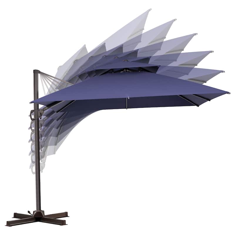 Pellebant 10 ft Patio Cantilever Umbrella with 360 Degree Rotation