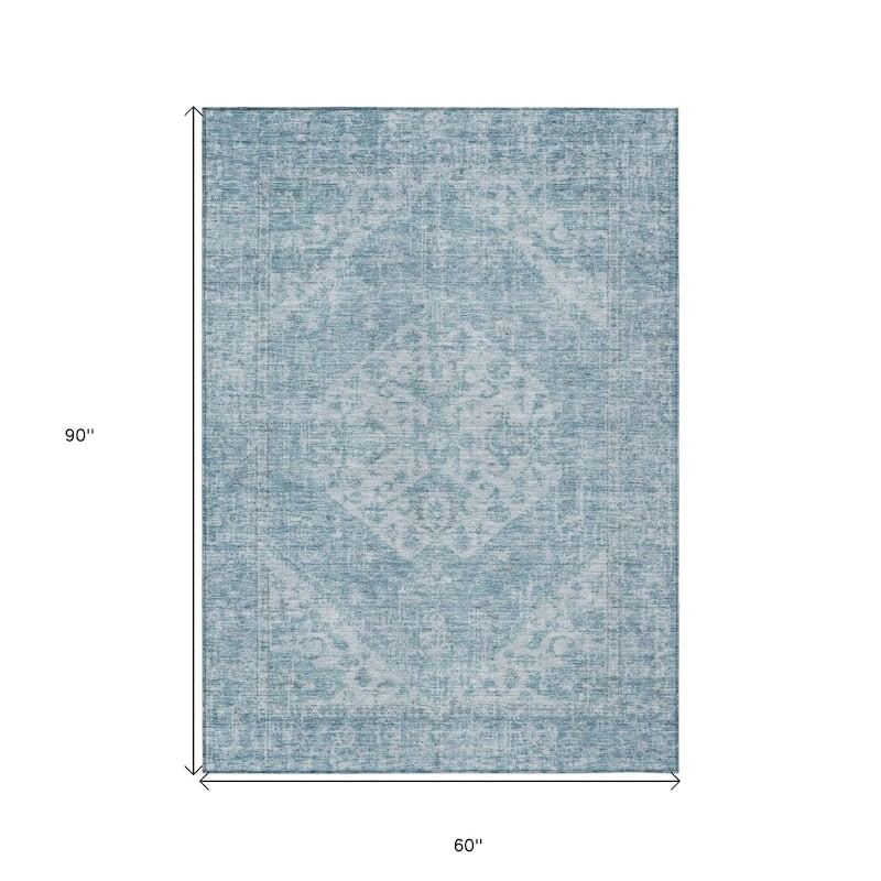 HomeRoots Oriental Traditional Rectangle Outdoor Rug