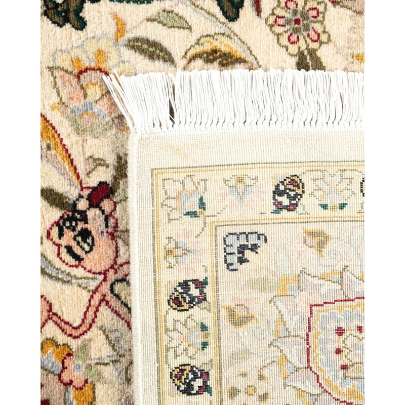 Overton Handknotted Wool Traditional Oriental Ivory Area Rug - 5' x 8'