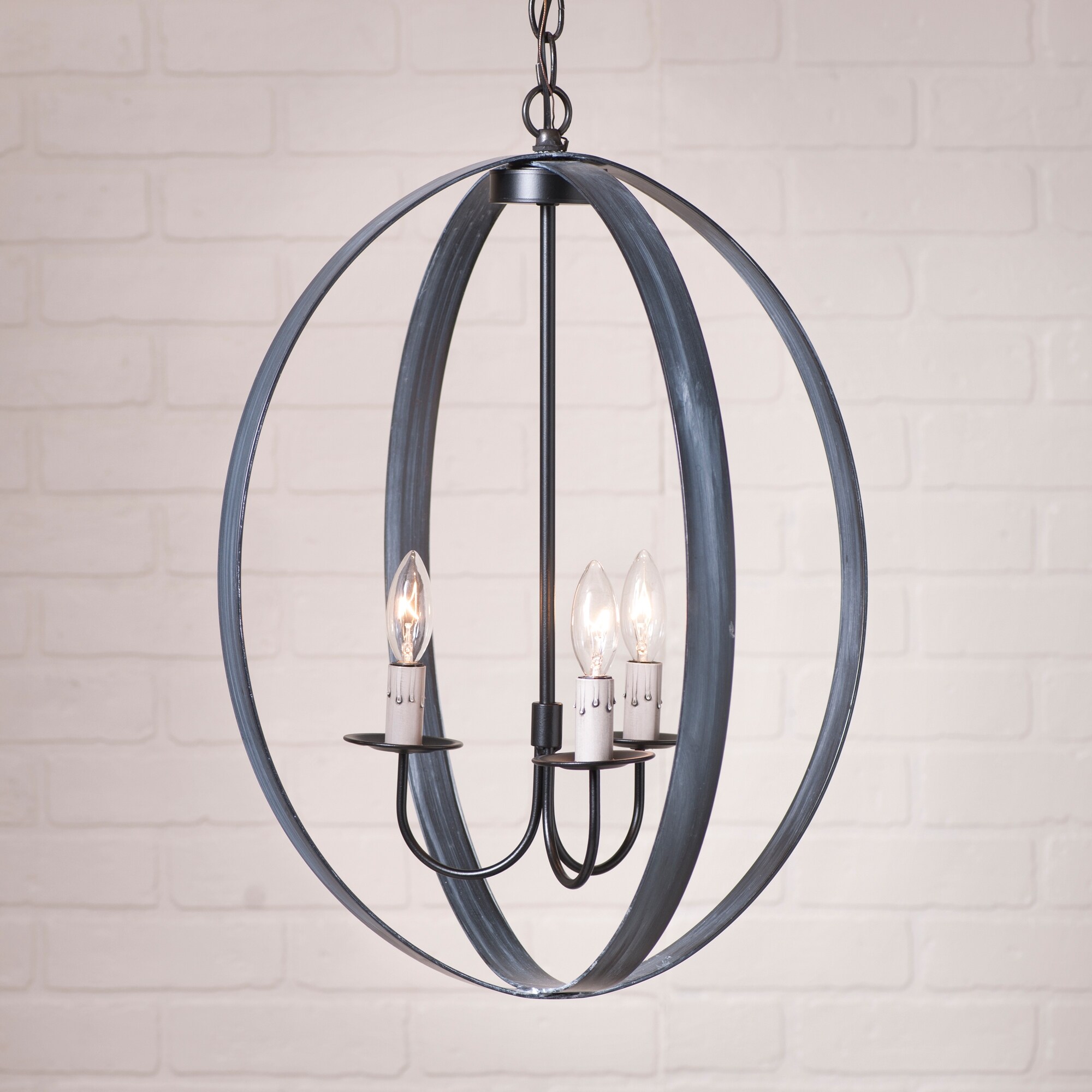 Irvin's Country Tinware 20-Inch Oval Sphere Chandelier in Black - 22 X 17 X 17 inches - Chandeliers For Bedrooms by Overstock.com