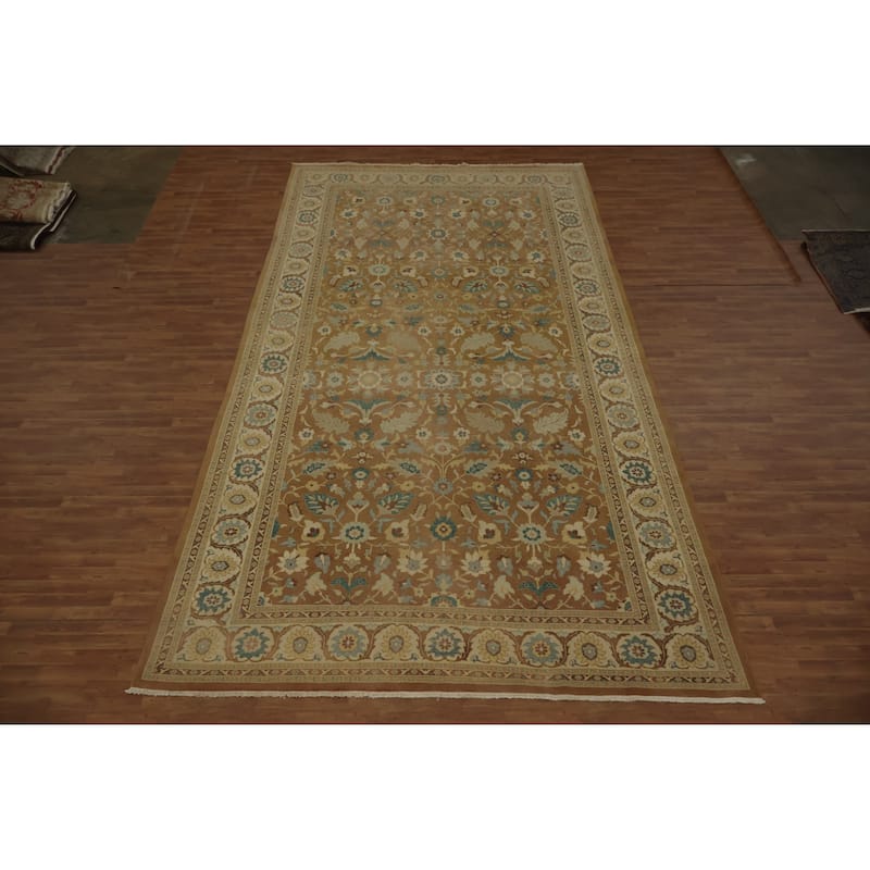 Hand Knotted Oriental 100% Wool Carpet Traditional All-Over Oranges & Rust Ziegler Area Rug - 17' 11'' X 9' 10''