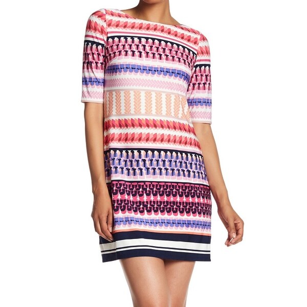 Eliza J Purple Women's Geo Print Striped Sheath Dress