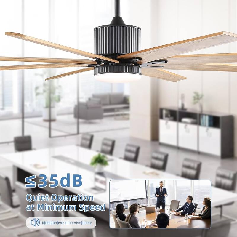 76" Large Smart Ceiling Fan with Light, Indoor Outdoor 6 Speeds Reversible Dc Motor Ceiling Fan for Living Room Patio