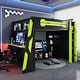 preview thumbnail 16 of 45, Full Size Esports Gaming Loft Bed Wood Frame Loft Bed with All-in-one Work Play Desk, Bookcase and RGB Ambient Light Green - Full