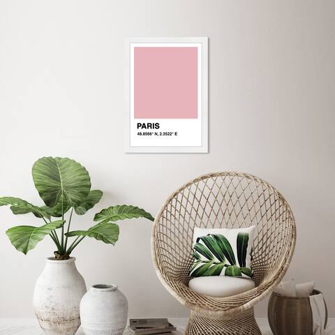 Wynwood Studio 'Paris Color Swatch' Cities and Skylines Pink Wall Art Framed Print