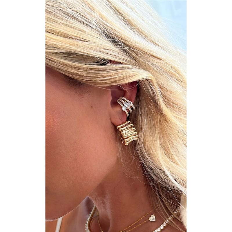 SHYMI Chunky Rippled Hoops - Gold