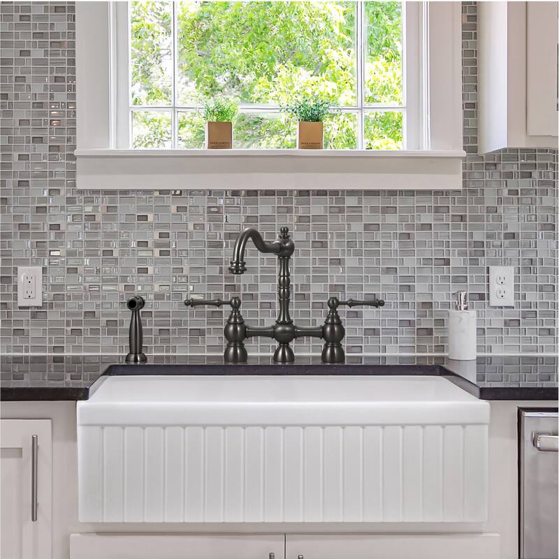 Houzer PTG-4318 Platus 33" Farmhouse Single Basin Fireclay Kitchen
