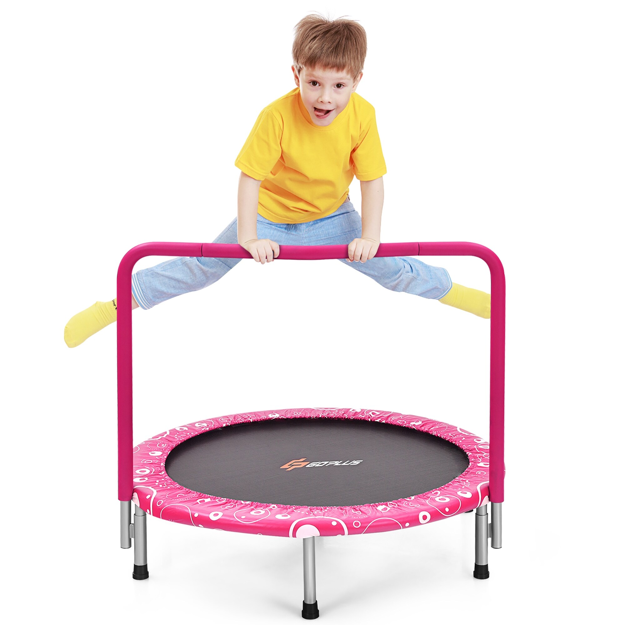 Trampoline with sales handrail