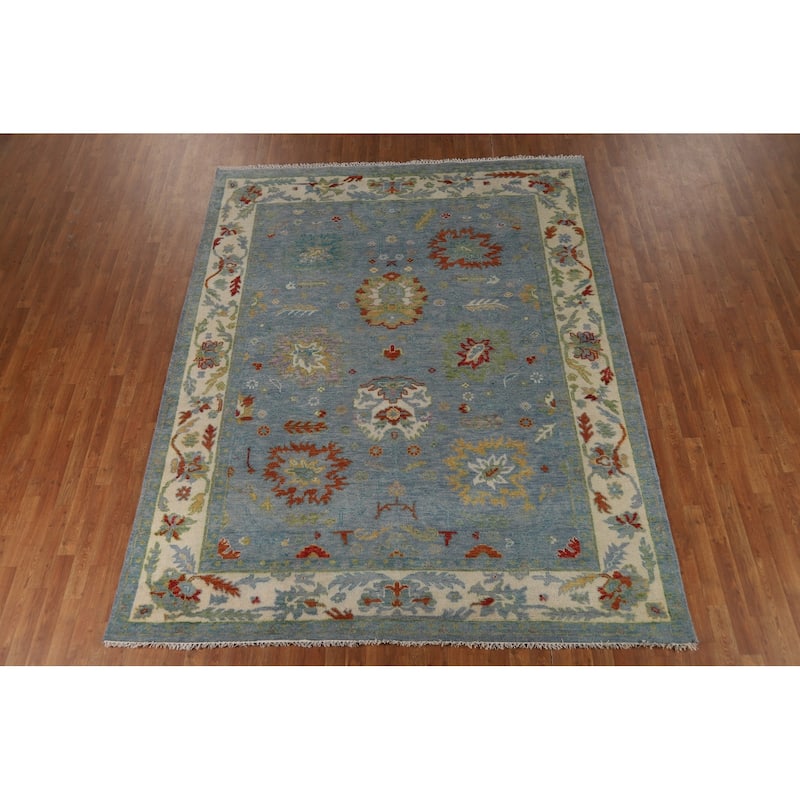 Oushak Oriental Area Rug Handmade Wool Carpet - 7'11"x 9'11"