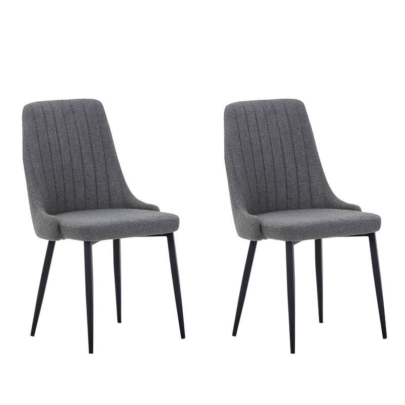 Camden Modern Fabric Upholstered Metal Leg Dining Chair Set of 2 - Set of 2