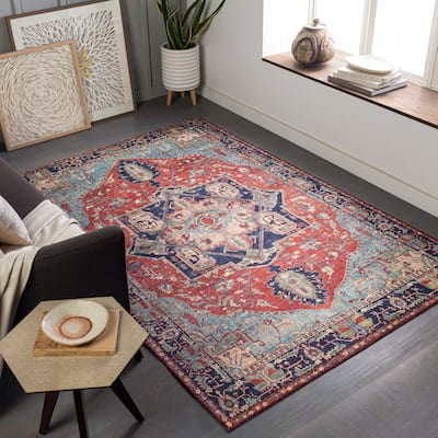 Livabliss Traditional Iris Medallion Area Rug