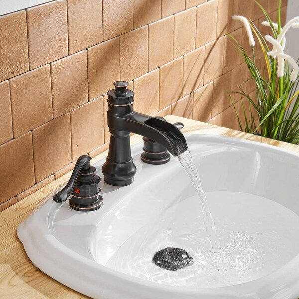 Vibrantbath Widespread Bathroom Faucet Waterfall 8-16 Inch