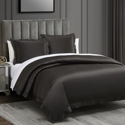 HiEnd Accents High Shine Satin Duvet Cover Set, 3PC