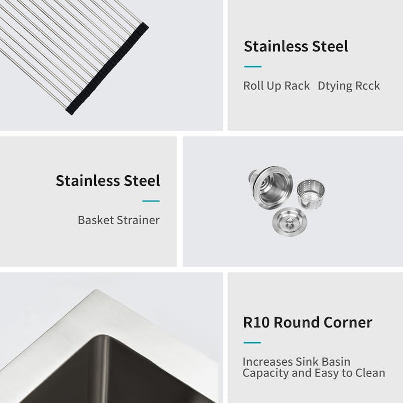 33 Inch Drop-in 16 Gauge Single Bowl Stainless Steel Kitchen Sink in Brushed Nickel - 33'' x 22'' x 10''