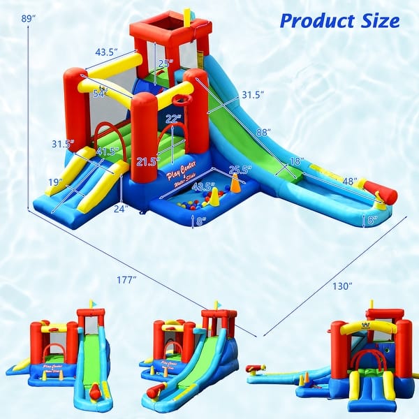Costway 9in1 Inflatable Water Slide Kids Bounce Castle Giant Splash
