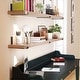 preview thumbnail 12 of 11, Wallniture Forte 72 in Floating Shelves, 2 Pcs, Burnt, Wood