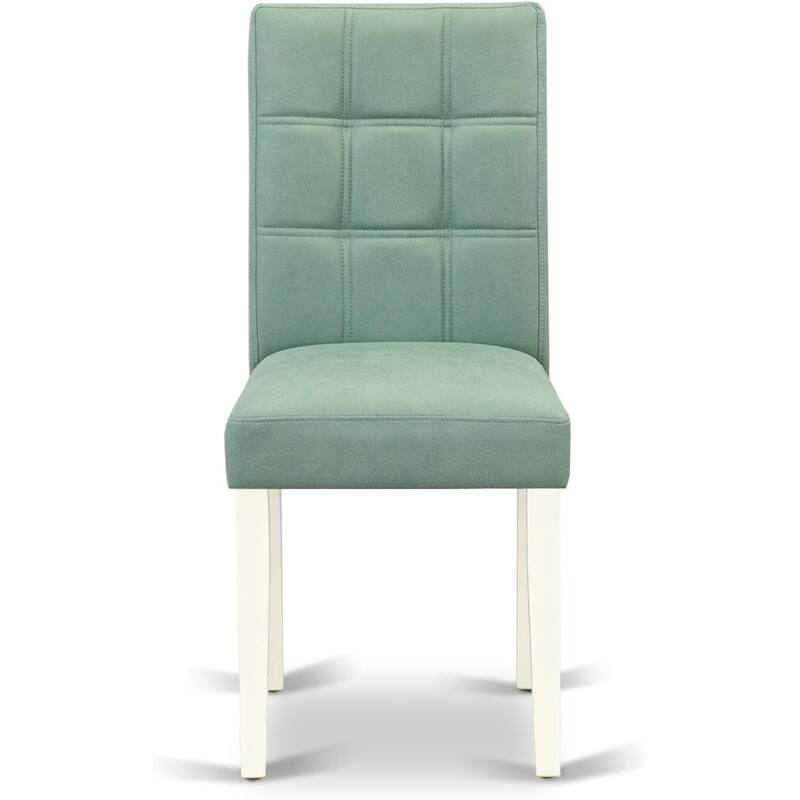 Oval Dining Room Set - 7 Piece Table & Chair Set, Linen White & Willow Green