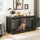 preview thumbnail 9 of 38, Moasis Extra Large Dog Crate Furniture with Sliding Doors 55" - Grey
