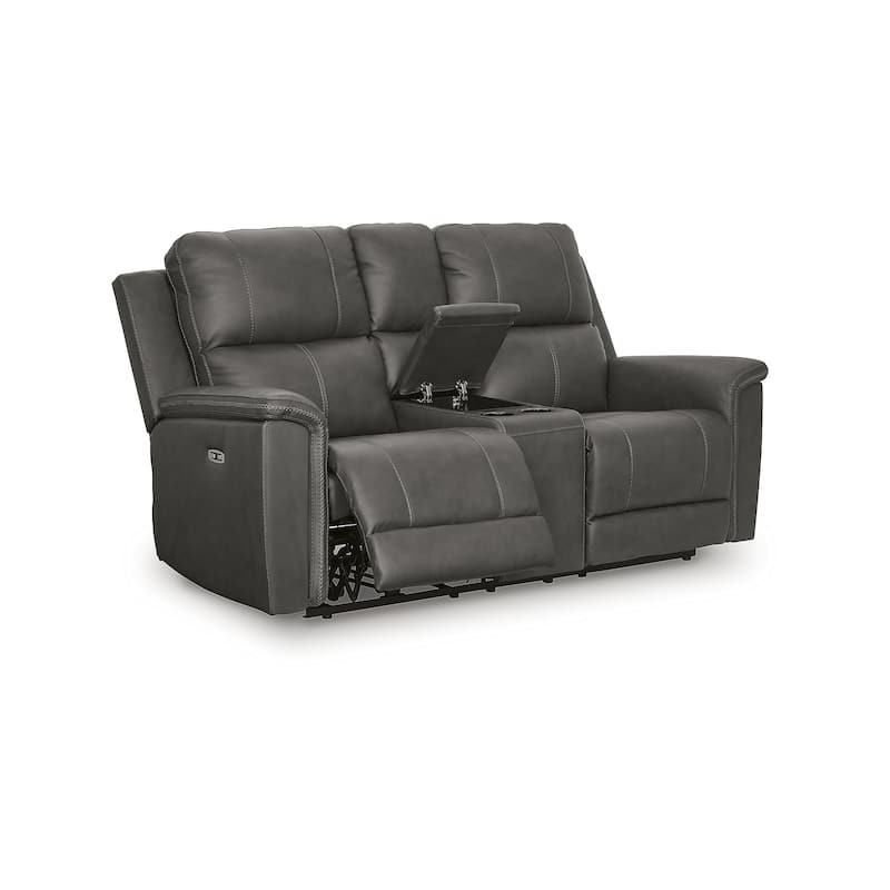 Signature Design by Ashley Burnley Power Reclining Loveseat with Console - 75" W x 41" D x 43" H