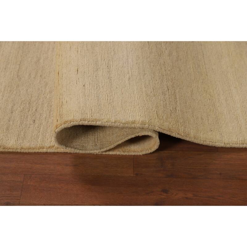 Solid Gabbeh Modern Runner Rug Handmade Wool Carpet - 2'9"x 9'8"