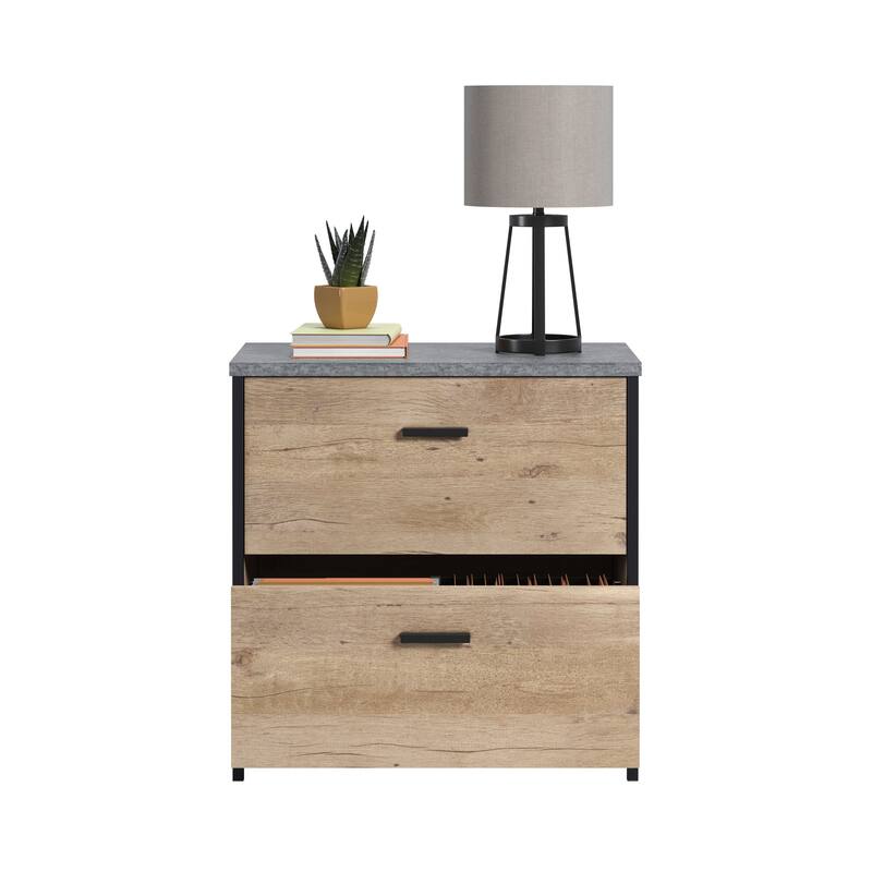 Wood Lateral File with Large Drawers
