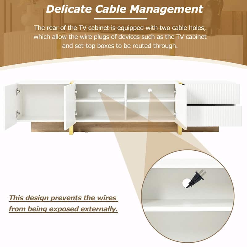 Luxury Fluted TV Stand for TVs Up to 80''