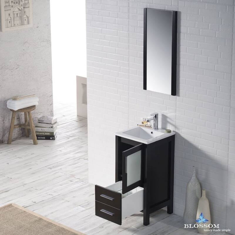 Blossom 16" Bathroom Vanity with Ceramic Sink and Matching Mirror