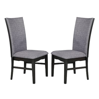 Set of Upholstered Dining Chairs in Black and Gray