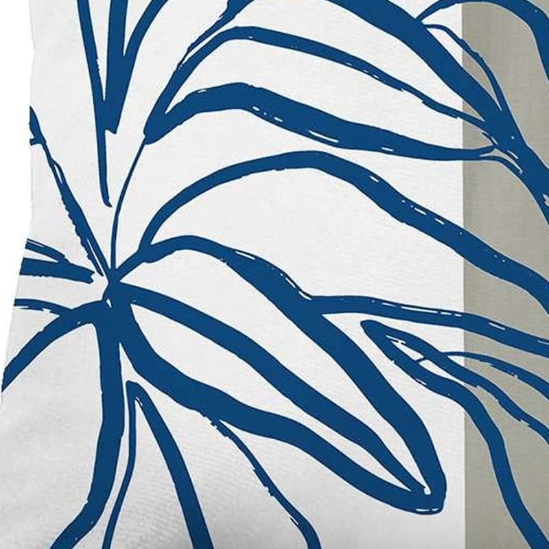 HomeRoots 18" Blue and Black Throw Pillow Cover