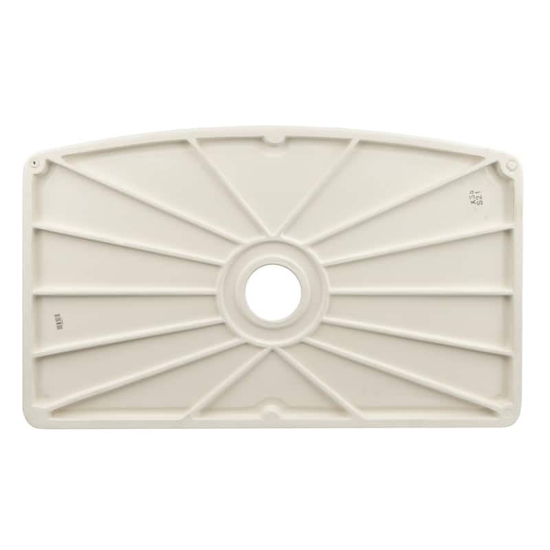Premium White Fireclay Curved Apron Front Kitchen Sink for Home, Farmhouse (Grid & Strainer Included)