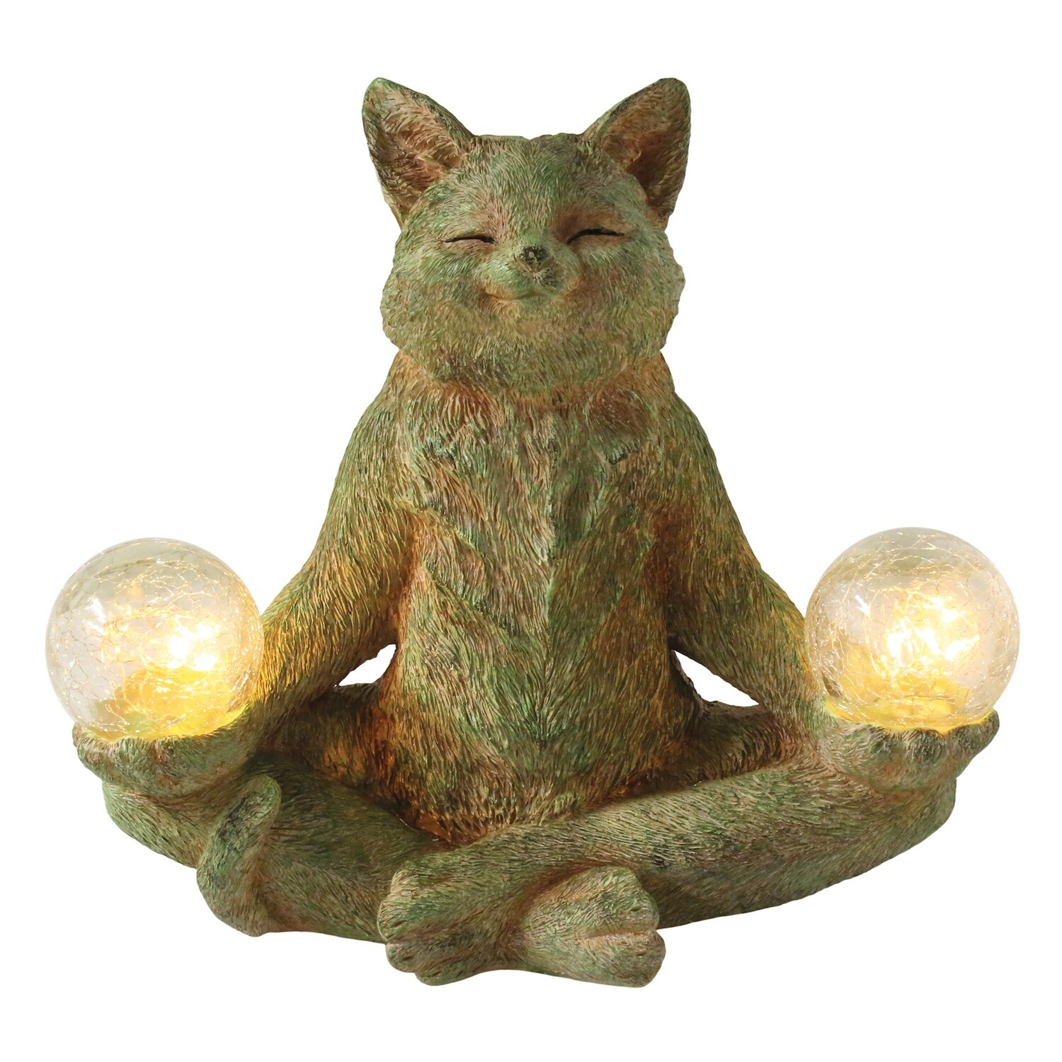Shop What On Earth Meditating Cat Garden Sculpture Lighted Solar Powered Lawn Ornament Yard Art Overstock 31419545