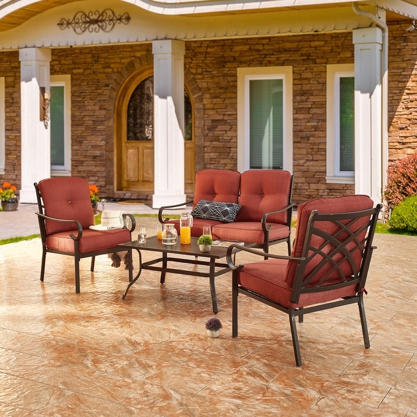 Metal outdoor conversation sales set