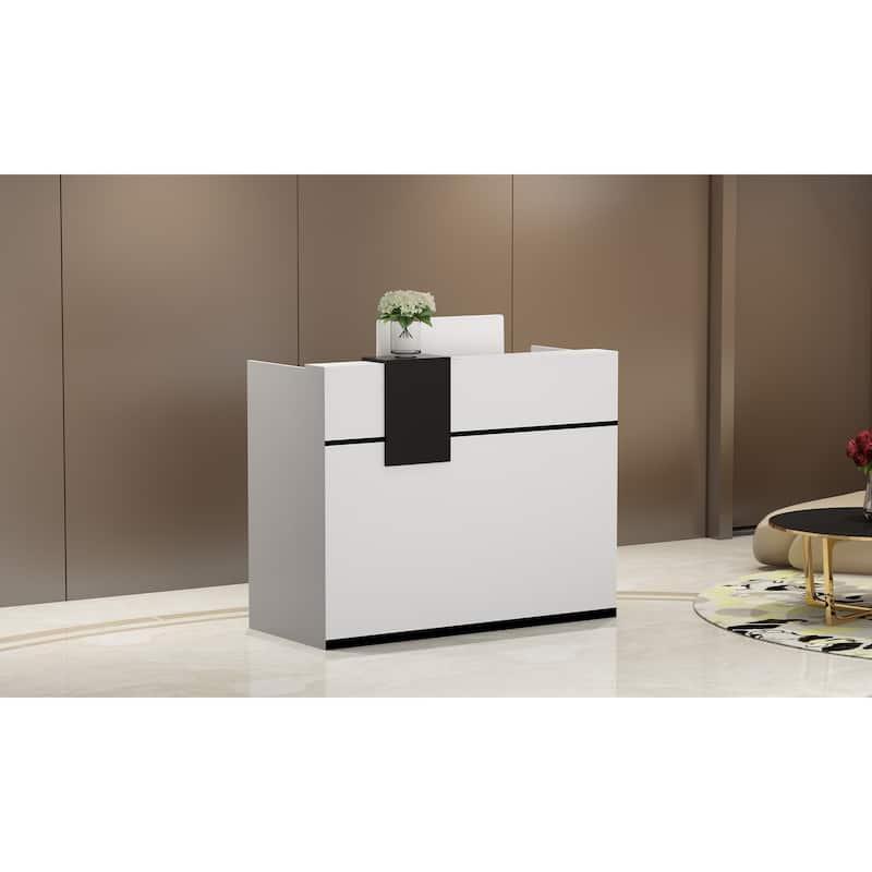 Timechee 55.1"W Rectangular Wood Reception Desk