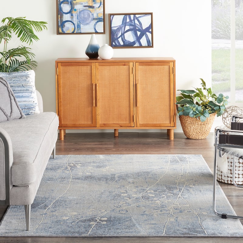 Copper Grove Oxford Floral Area Rug - Blue - 5'3" x 7'5"
