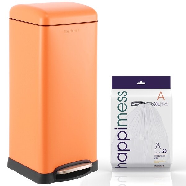 happimess Betty Retro 8-Gallon Step-Open Trash Can - On Sale - Bed