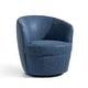 preview thumbnail 30 of 56, 2 Set Faux Leather Club Swivel Barrel Accent Chair