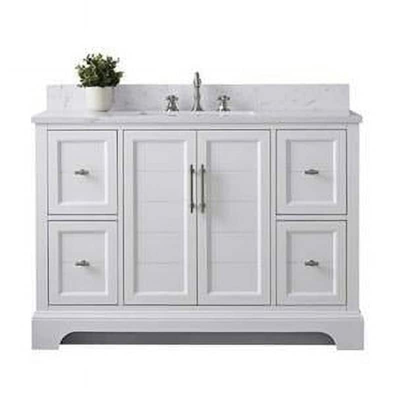 Vanity Art 48" Single Sink Bathroom Vanity with Top & Backsplash - White