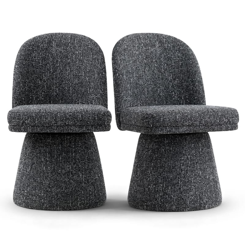 Swivel Fabric Upholstered Dining Chair(Set of 2)
