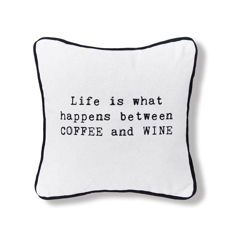 Coffee And Wine 10" x 10" Printed Throw Pillow