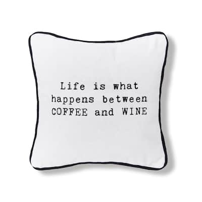 Coffee And Wine 10" x 10" Printed Throw Pillow